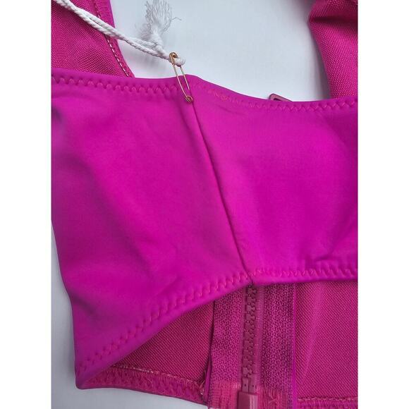 Good American Women's Fuchsia Pink Bikini Top XS/0 & High Rise Bottoms M/2 NWT - Picture 13 of 16